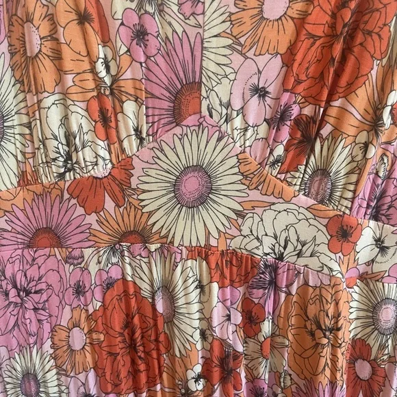 torrid Pink, Orange and White Floral Maxi Dress-Skirt - Picture 3 of 5